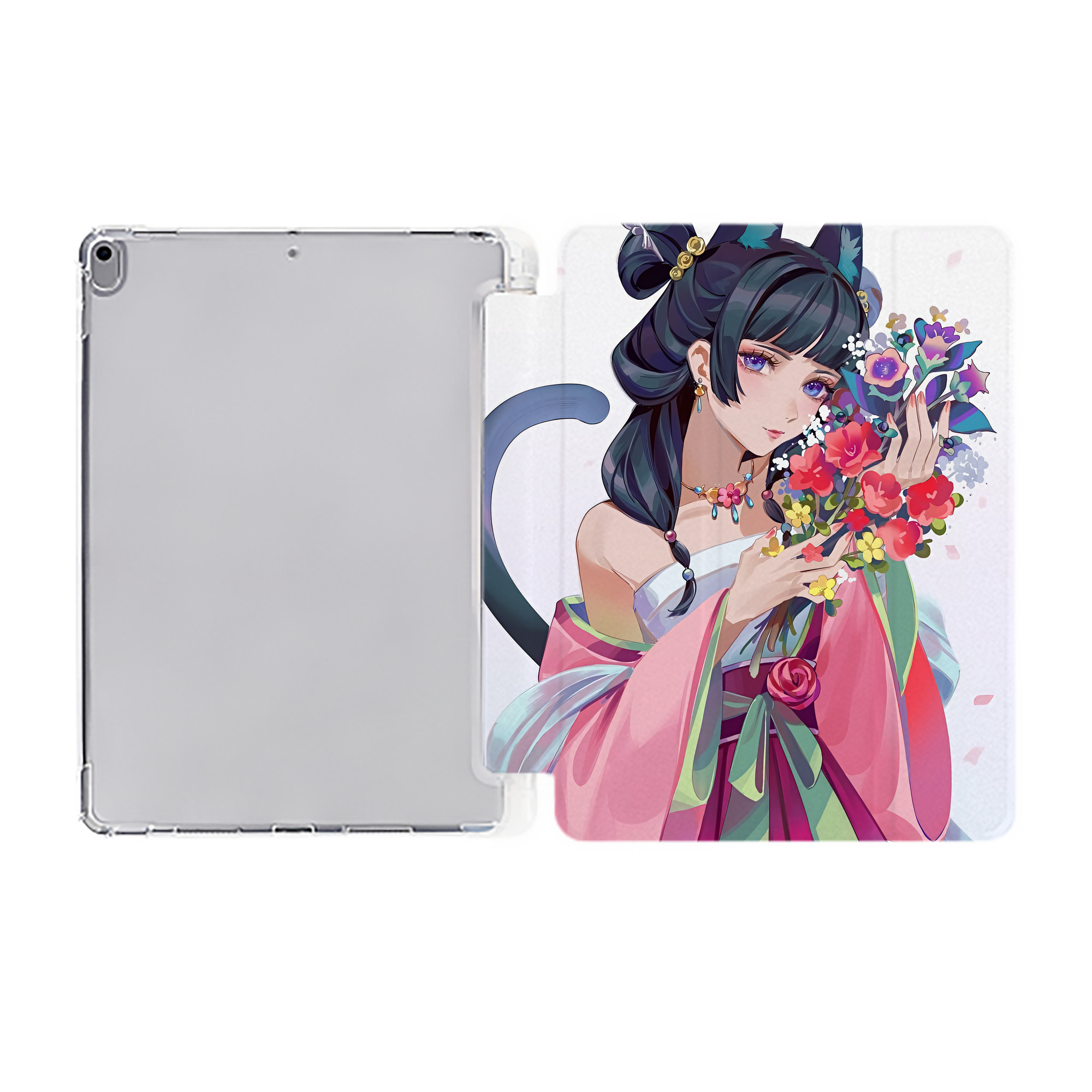 （画像用） 薬屋のひとりごと The Apothecary Diaries IPad ケース ペン収納付き 三つ折りスタンド PUレザー×シリコン 対応機種9.5/10.5/10.9インチ